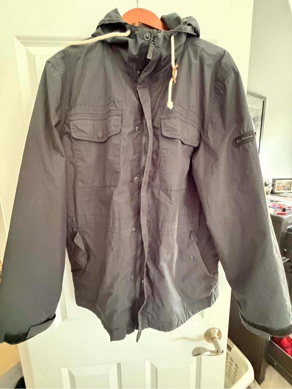 Ben Sherman Hooded Field Jacket in Charcoal